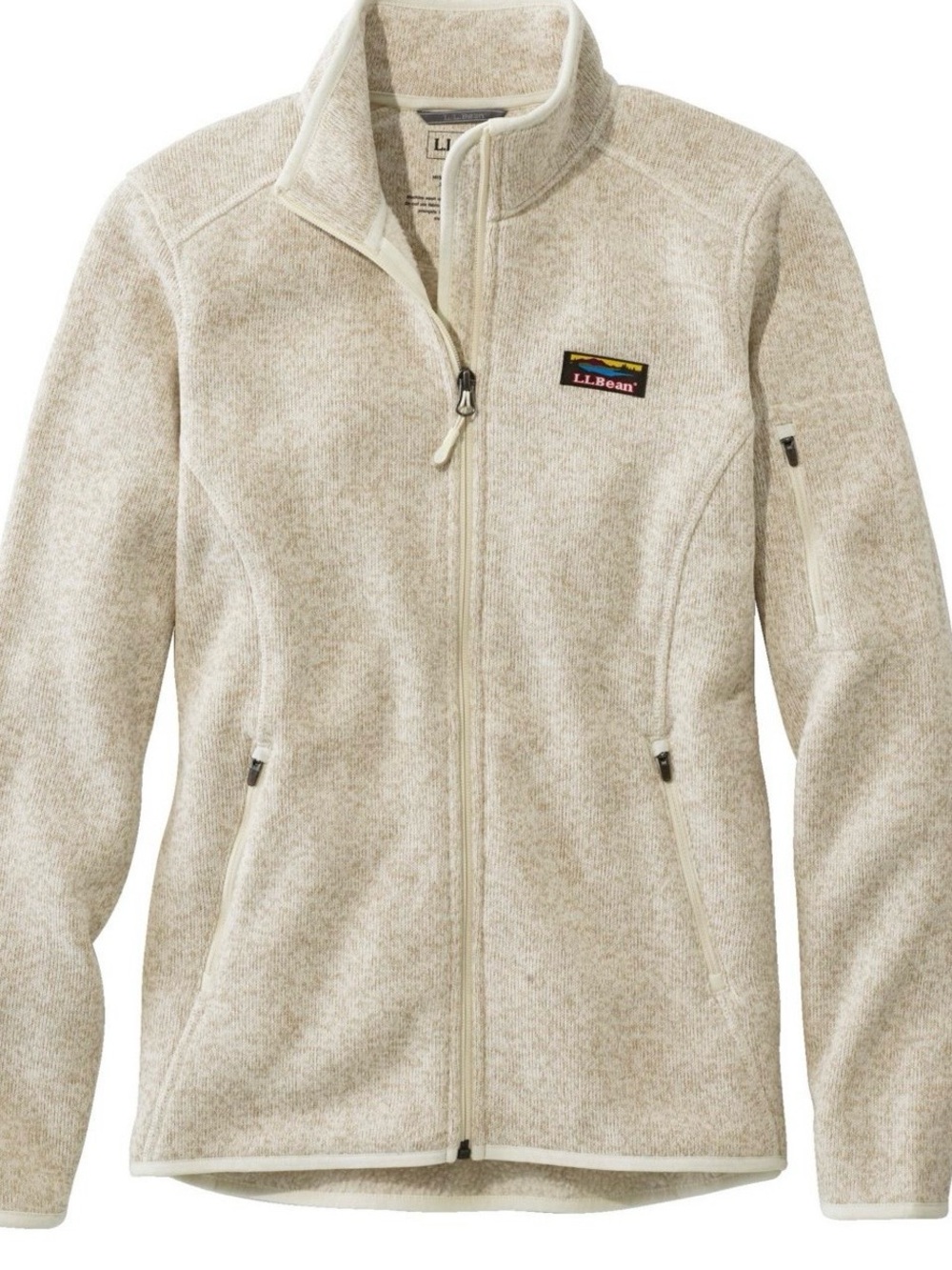 L.L.Bean Women's Cream Knit Pullover Jacket